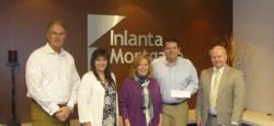 Inlanta Mortgage presenting Habitat for Humanity officials with title sponsor check. Pictured left to right: Inlanta President Nicholas J. DelTorto , Inlanta COO Jean Badciong, HFHWC Board President Betsy Ellis, Inlanta CFO John Watry, HFHWC Executive Director Rick Congdon